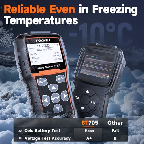 FOXWELL BT705 Car Battery Tester 24V 12V, Professional Automotive 100-2000CCA Battery Load Tester, Digital Cranking Charging System Alternator Analyzer for Heavy Duty Truck Boat Marine Shop Mechanic - Image 4