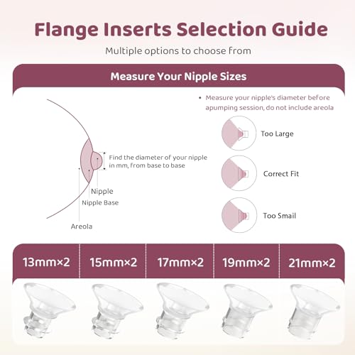 Flange Inserts 10PCS 13/15/17/19/21mm for 24mm Flanges/Shield of Most Pumps, Flange Sizing Kit Silicone Flanges Insert, Breastfeeding Essentials Kit for New Moms - Image 7