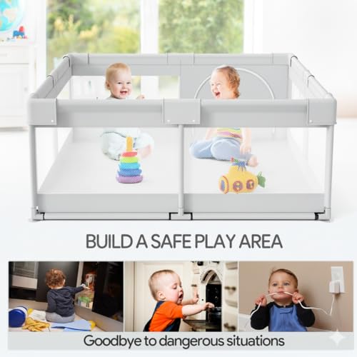 Fodoss Baby Playpen, 47x47in Small Play Pen,Toddler Playpen for Apartment,Play Yard,Activity Fence, Extra Large Baby Playard - Image 6