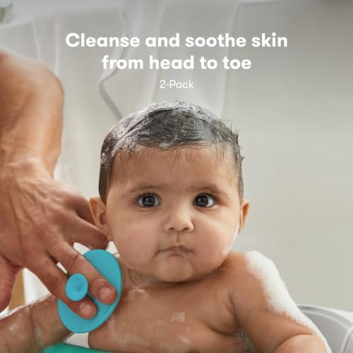 Frida Baby DermaFrida The SkinSoother Baby Bath Brush, Cradle Cap Brush for Babies, Baby Essential for Dry Skin, Cradle Cap Treatment and Eczema, 2 Pack - Image 3