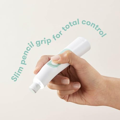 Frida Baby Electric Nail Buffer | Safe + Easy Baby Nail File, Baby Nail Clippers + Nail Trimmer Kit for Newborn, Toddler, Children's Fingernails/Toenails, 4 Buffer Pads, LED Light, Storage Case, White - Image 4