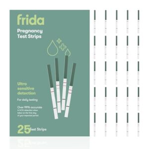 Frida Fertility Pregnancy Test Strips, Over 99% Accurate HCG Test Strips, Ultra Sensitive Early Detection, Easy at Home Pregnancy Test Strips for Family Planning, Quick Results | 25 Test Strips