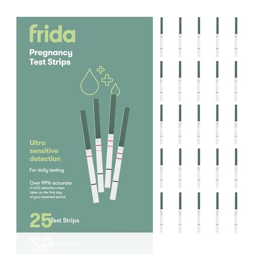 Frida Fertility Pregnancy Test Strips, Over 99% Accurate HCG Test Strips, Ultra Sensitive Early Detection, Easy at Home Pregnancy Test Strips for Family Planning, Quick Results | 25 Test Strips