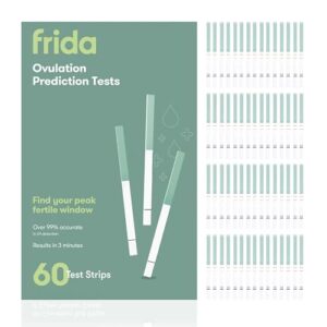 Frida Fertility at-Home Ovulation Test Kit, Easy-to-Use LH Test Strips for Ovulation Prediction Fertility Tracker, 99% Accuracy, Find 2 Most Fertile Days to Conceive, 60 Count