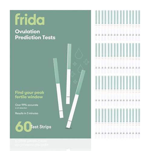 Frida Fertility at-Home Ovulation Test Kit, Easy-to-Use LH Test Strips for Ovulation Prediction Fertility Tracker, 99% Accuracy, Find 2 Most Fertile Days to Conceive, 60 Count
