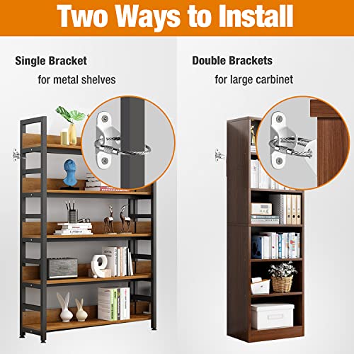 Furniture Anchors (10 Packs) Anti Tip Furniture Anchors for Baby Proofing, Furniture Wall Anchor Earthquake Straps for Furniture Dresser Wall Safety Anchor Furniture Fasteners to Wall, White - Image 4