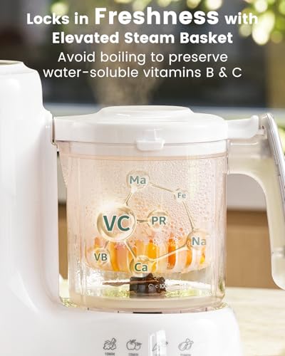 Grownsy Baby Food Maker with Steam Basket, One Step Baby Food Processor Steamer Puree Blender Grinder Mills Machine, Auto Cooking Grinding and Sterili-zing for Healthy Homemade Baby Food, BPA-Free - Image 4