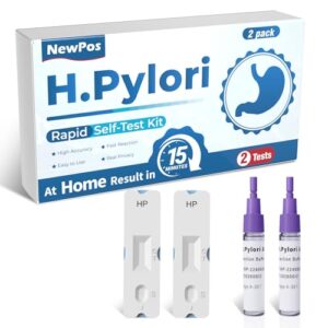 H Pylori Test Kit – 2 PCS H. Pylori Test, H-Pylori Stool (Antigen) Self-Test for Home Use, 99.9% Accurate, Fast 10-15 Min Results, Easy to Use, No Lab Needed