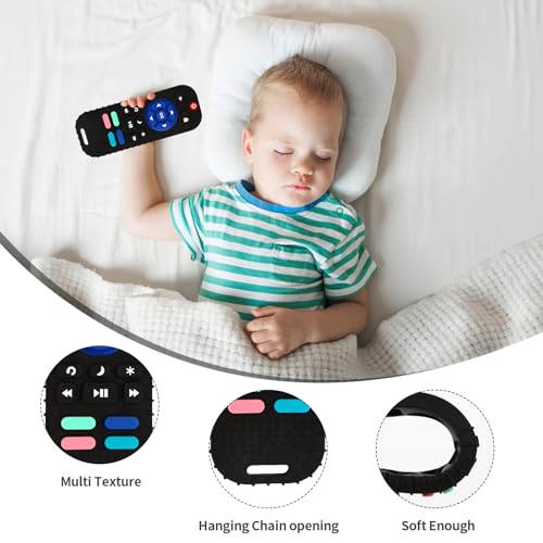 Hooku 2 Pack Silicone Teething Toys for Babies 0-6 Months, Teethers for Babies 6-12 Months, Remote Teether for Baby, Sensory Toys for Babies, Baby Chew Toys KLW8808 - Image 7