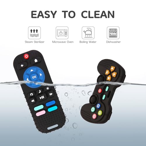 Hooku 2 Pack Silicone Teething Toys for Babies 0-6 Months, Teethers for Babies 6-12 Months, Remote Teether for Baby, Sensory Toys for Babies, Baby Chew Toys KLW8808 - Image 8