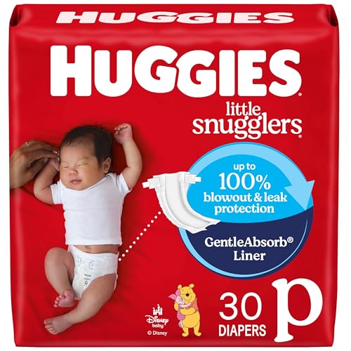 Huggies Newborn Diapers, Little Snugglers Baby Diapers, Size Preemie (up to 6 lbs), 30 Count