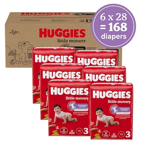 Huggies Size 3 Diapers, Little Movers Baby Diapers, Size 3 (16-28 lbs), 168 Count (6 Packs of 28), Packaging May Vary - Image 3