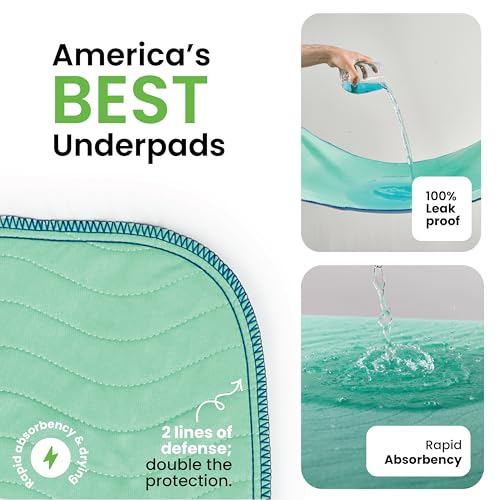 IMPROVIA® Incontinence Bed Pads Washable Waterproof mattress protector - 4 Pack - 34" x 36" Reusable hospital bed, crib Underpads Bedwetting Pee Pads for Adults, Kids, Elderly, Dogs, baby+post partum - Image 4