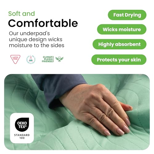 IMPROVIA® Incontinence Bed Pads Washable Waterproof mattress protector - 4 Pack - 34" x 36" Reusable hospital bed, crib Underpads Bedwetting Pee Pads for Adults, Kids, Elderly, Dogs, baby+post partum - Image 5