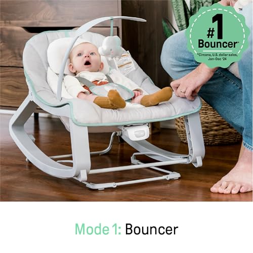 Ingenuity Keep Cozy 3-in-1 Grow with Me Vibrating Baby Bouncer, Seat & Infant to Toddler Rocker, Vibrations & -Toy Bar, 0-30 Months Up to 40 lbs (Weaver) - Image 7