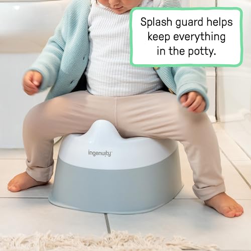 Ingenuity Ready Set Go Potty Training Toilet, Removable Bowl, Non-Skid Bottom, Wide Stable Base, Age 18 Months & Up, White & Grey - Image 5