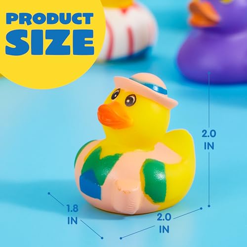 JOYIN 30 Pcs Rubber Ducks, Random Assortment Ducks Bulk with Mesh Carry Bag, Mini Rubber Duckies for Baby Bath Toys, Kids Toddler Summer Pool Toys Birthday Gifts Party Favors - Image 4