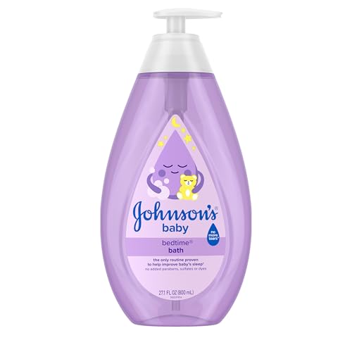 Johnson's Bedtime Baby Bath with Soothing NaturalCalm Aromas, Hypoallergenic & Tear-Free Liquid Baby Bath Formula, No Parabens, Sulfates, Dyes, or Phthalates, 27.1 fl. oz