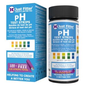 Just Fitter pH Test Strips for Testing Alkaline and Acid Levels in The Body. Track & Monitor Your pH Level Using Saliva and Urine. Get Highly Accurate Results in Seconds.
