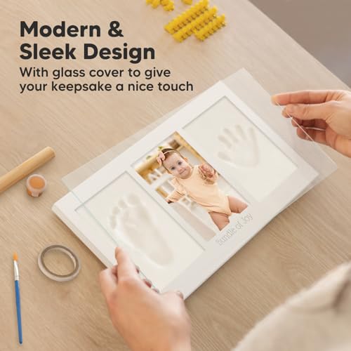 KeaBabies Baby Hand and Footprint Kit - Clay Handprint Keepsake Frame, Newborn Nursery Picture Frame, Personalized New Mom Gifts for Baby First Christmas Shower (Alpine White) - Image 7