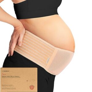KeaBabies Pregnancy Belly Bands for Pregnant Women – 1-Pack, Soft & Breathable Maternity Belly Support Band, Easy Adjustable Maternity Belt for Back, Pelvic Support, Comfortable (Classic Ivory, M/L)