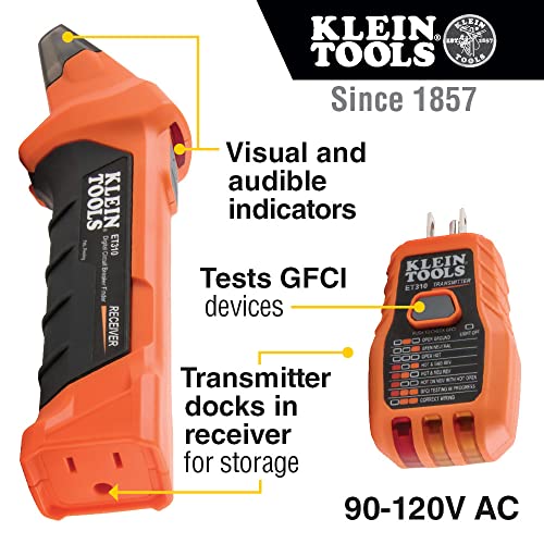 Klein Tools ET310KIT AC Circuit Breaker Finder Kit, Electric Tester, GFCI Tester, Leads, Adapters and Case - Image 4