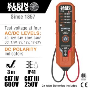 Klein Tools 80077 Voltage Test Kit, Electronic AC/DC Tester, GFCI Outlet Tester and Non-Contact Test Pen, 3-Piece