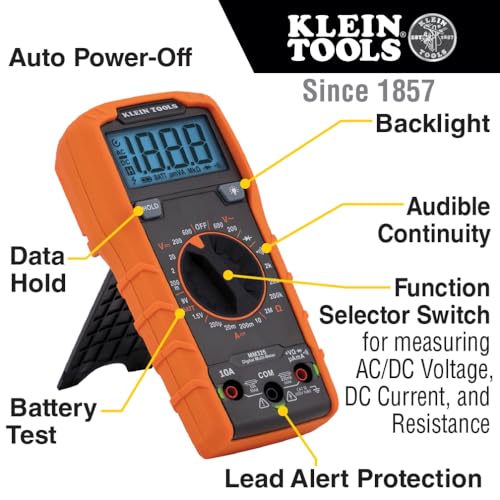 Klein Tools MM325 Multimeter, Digital Manual-Ranging 600V AC/DC Voltage Tester, Tests Batteries, Current, Resistance, Diodes, and Continuity - Image 5