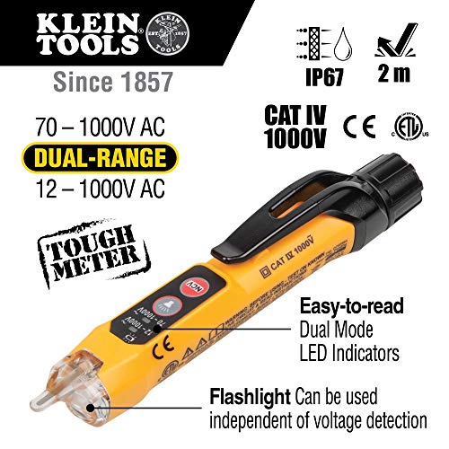 Klein Tools RT250KIT Non-Contact Voltage Tester and GFCI Receptacle Tester with LCD and Flashlight, Voltage Electrical Test Kit - Image 4