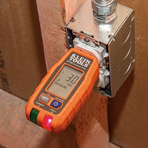 Klein Tools RT250KIT Non-Contact Voltage Tester and GFCI Receptacle Tester with LCD and Flashlight, Voltage Electrical Test Kit - Image 5