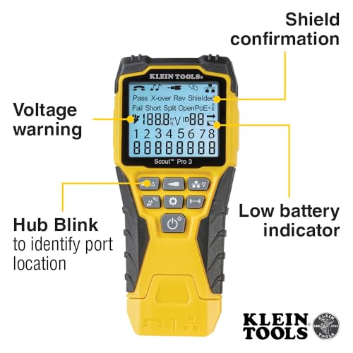 Klein Tools VDV501-851 Cable Tester Kit with Scout Pro 3 for Ethernet / Data, Coax / Video and Phone Cables, 5 Locator Remotes - Image 5