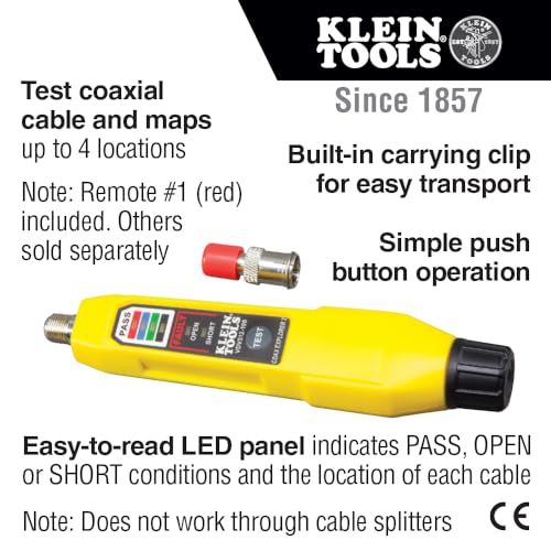 Klein Tools VDV512-100 Cable Tester, Coax Explorer 2 VDV Tester, Push Button Operation for Wire Tracing, Testing and Mapping Coaxial Cable - Image 3