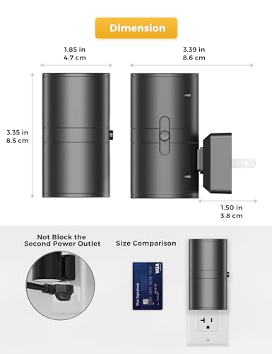 L LOHAS LED Night Light Plug in, Modern Night Lights Plug into Wall, Dusk to Dawn Sensor, Soft White 3000K, 0-100LM Adjustable Brightness, Dimmable Night Lights for Hallway Bedroom Stairway, 2 Pack - Image 3