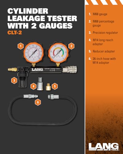 Lang Tools CLT-2 100 PSI Cylinder Leakage Tester with 2 Gauges, One Size - Image 5