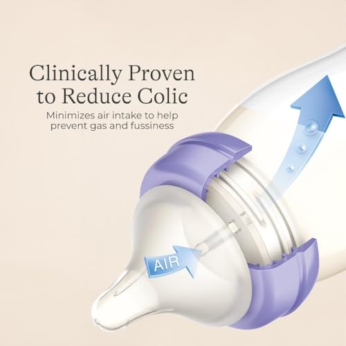 Lansinoh Anti-Colic Baby Bottles for Breastfeeding Babies, 8 Ounces, 3 Count, Includes 3 Medium Flow Nipples, Size M - Image 6