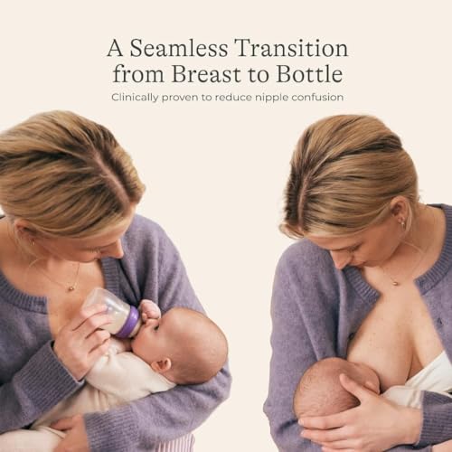 Lansinoh Anti-Colic Baby Bottles for Breastfeeding Babies, 8 Ounces, 3 Count, Includes 3 Medium Flow Nipples, Size M - Image 7