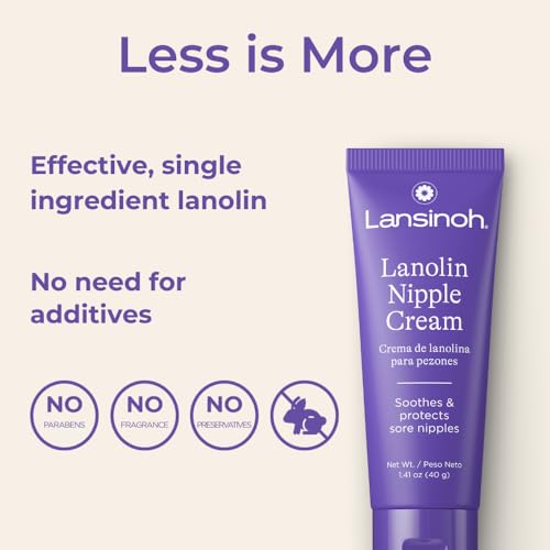 Lansinoh Lanolin Nipple Cream Safe for Breastfeeding Baby, 100% Natural Nipple Butter, Breastfeeding Essentials for Postpartum Moms, 1.41 Ounces - Image 4