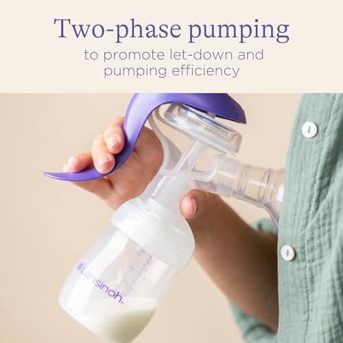 Lansinoh Manual Breast Pump, Hand Pump with Comfortable Flange, Includes 5oz Baby Bottle with Slow Flow Nipple, Breastfeeding Essentials - Image 3