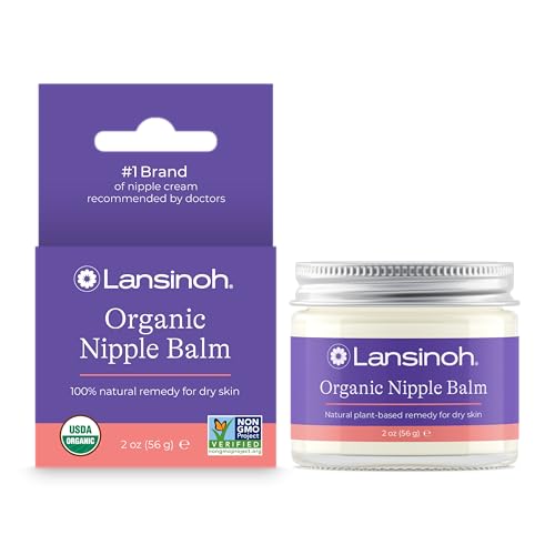 Lansinoh Organic Nipple Butter, Nipple Cream Safe for Breastfeeding Baby, Postpartum Essentials for Mom, 2 Ounces
