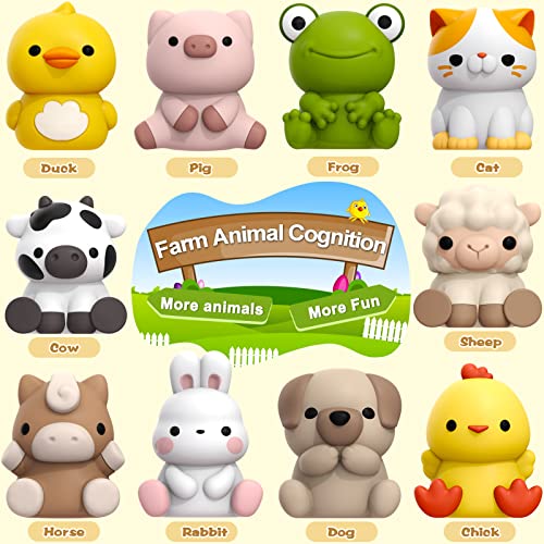 Learning Toys for 1,2,3 Year Old Toddlers, 20Pcs Farm Animals Toys Montessori Counting, Matching & Sorting Fine Motor Games, Christmas Birthday Easter Gift for Baby Boys Girls Age 12-18 Months - Image 3