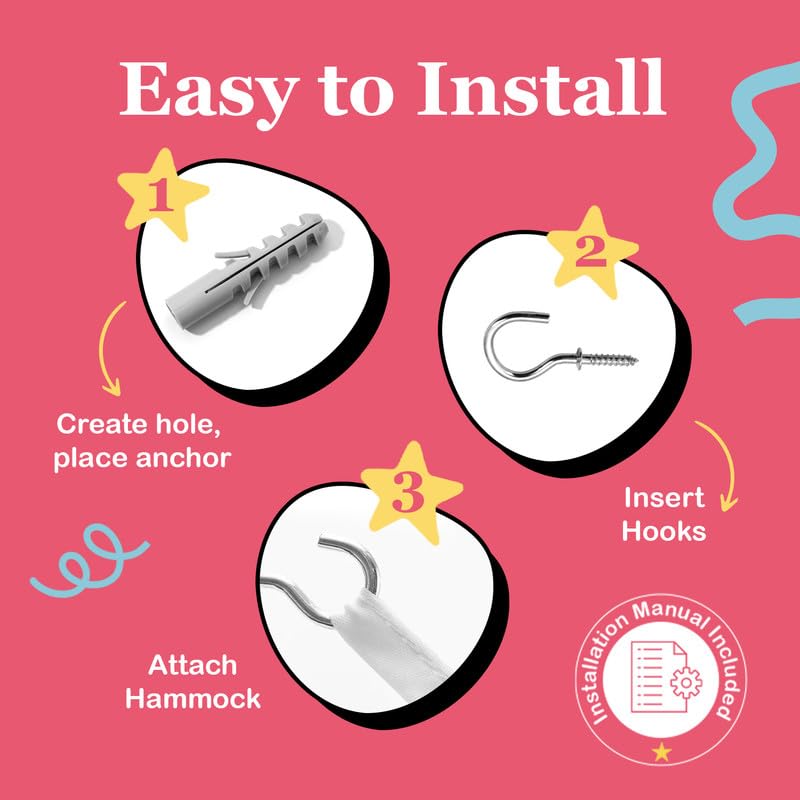 Lilly's Love Stuffed Animal Hammock | Corner Hanging Organizer, Toy Storage, Stuffed Animal Storage Net | Made from Quality Fishing Net, Holds 12lbs | 67"x47"x47" (White, 2 Pack) - Image 5