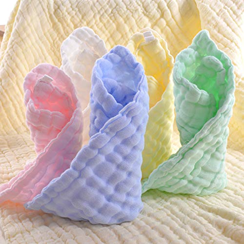 MUKIN Baby Washcloths - Natural Cotton Baby Wipes - Soft Newborn Face Towel and Washcloth for Sensitive Skin, Registry as Shower, 5 Pack 12x12 inches - Image 5