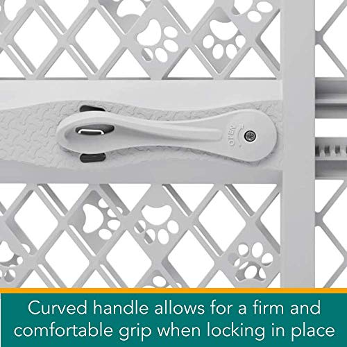 MYPET North States Paws Portable Pet Gate: 26-40" Wide. Pressure Mount. No Tools Needed. Made in USA. Dog Gate 23" Tall, Expandable, Durable Dog Gates for Doorways, Light Gray - Image 5