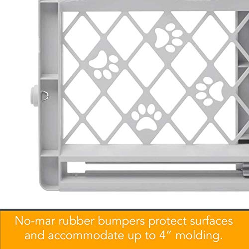 MYPET North States Paws Portable Pet Gate: 26-40" Wide. Pressure Mount. No Tools Needed. Made in USA. Dog Gate 23" Tall, Expandable, Durable Dog Gates for Doorways, Light Gray - Image 6