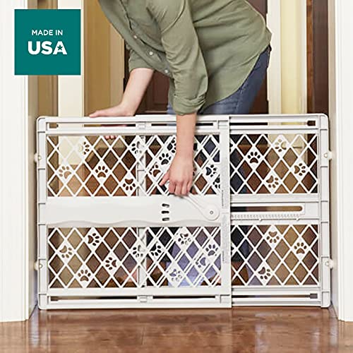 MYPET North States Paws Portable Pet Gate: 26-40" Wide. Pressure Mount. No Tools Needed. Made in USA. Dog Gate 23" Tall, Expandable, Durable Dog Gates for Doorways, Light Gray - Image 7