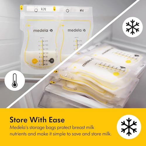 Medela Easy Pour Breastmilk Storage Bags 100 Count 7oz/210ml Disposable, Leakproof, Fast Freeze, Breast Milk Protection Recyclable & BPA Free - Image 5
