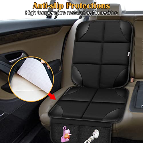 Meolsaek Car Seat Protector for Child Car Seat, Durable 600D Fabric Waterproof Car Seat Cover with Thick Pad Non-Slip Backing (No Imprints) (1 pc -Black) - Image 5