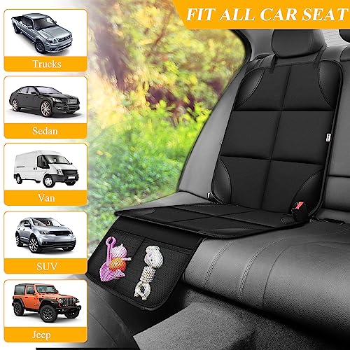 Meolsaek Car Seat Protector for Child Car Seat, Durable 600D Fabric Waterproof Car Seat Cover with Thick Pad Non-Slip Backing (No Imprints) (1 pc -Black) - Image 7