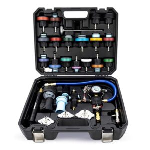 Mishimoto MMTL-CPT-28 Coolant Pressure Tester and Vacuum Refill Kit, 28-Piece Universal Fit, Black