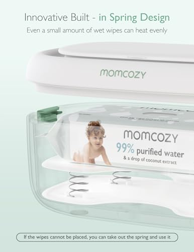 Momcozy Baby Wipe Warmer, Innovative Spring Design, Large Capacity Wipes Dispenser, Fast and Even Heating, 4 Modes of Temperature Heating Control, Diaper Wipe Warmer with Night Light - Image 3